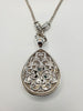 Vintage Jeweled Turtle Shell Pattern Silver Tone Pendant Nekclace - 1 of 1