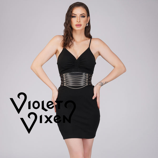 Vixen Baddie Glove Mini Dress Set - Black