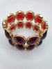 Vintage Gold and Ruby Colored Cuff Bracelet - 1 of 1