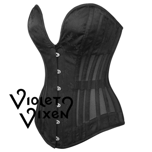 Brocade & Meshed Vixen Overbust Corset – Violet Vixen