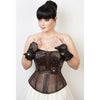 Studded Steamed and Meshed Overbust Corset - Brown