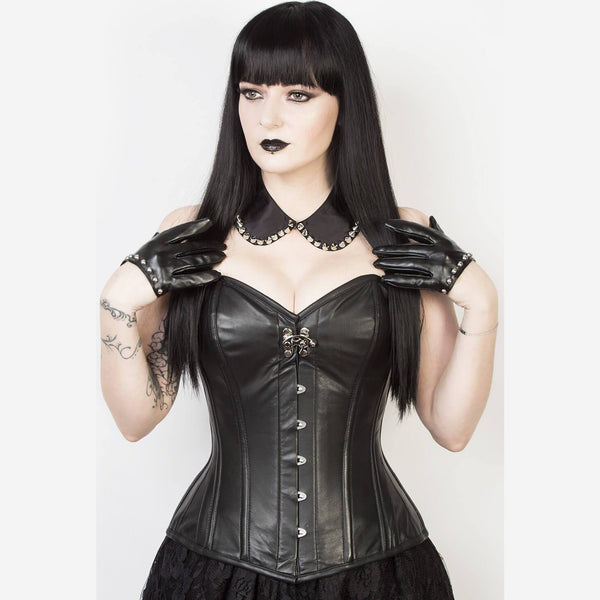Simple Black Underbust Leather Corset -   Leather corset, Corset  fashion, Women corset