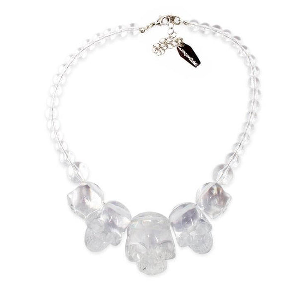 Resin Skull Necklace - Clear