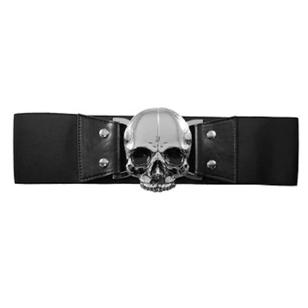Skull Elastic Waist Belt - Black