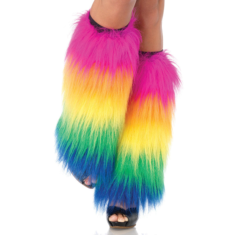 Rainbow Pride Furry Leg Warmers