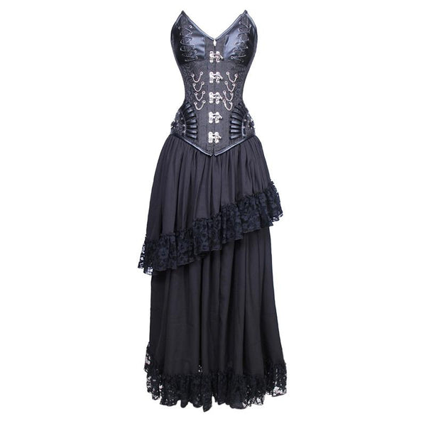  Corsets for Women's Princess Renaissance Corset Dress Sets  Halloween Costumes Top Suits Beige 2805 Black 3XL: Clothing, Shoes & Jewelry