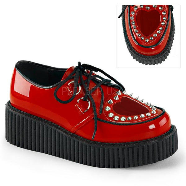 Spiked Heart Creepers - Scarlet