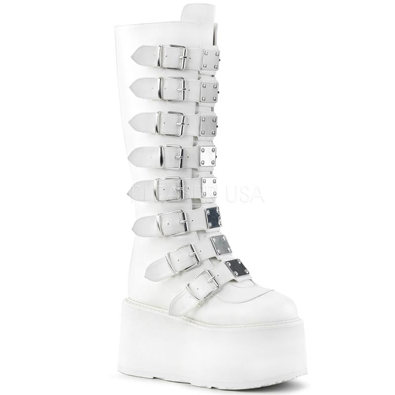 Lace Me Up Platform Boots - White