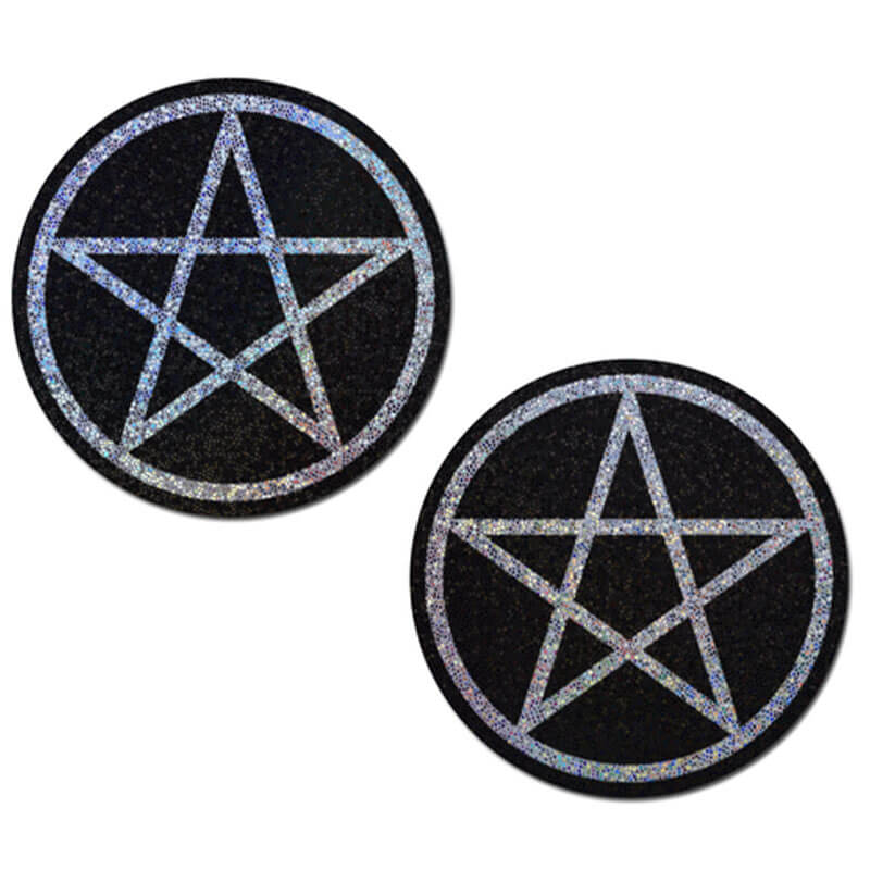 Glittery Black Pentagram Pasties