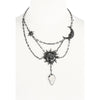 Sun & Moon Crystal Arrowhead Necklace - Silver