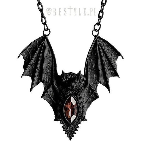Vampire Bat Necklace - Black