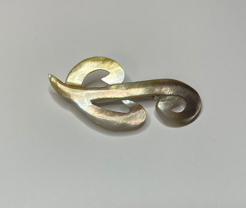 Vintage Abstract Pearl Brooch