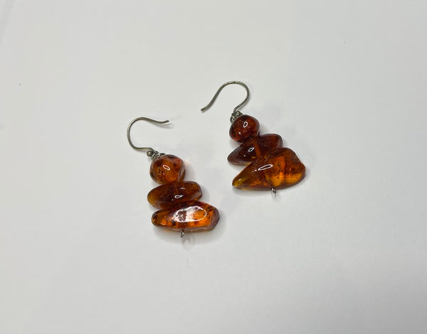 Vintage Mediation Stone Amber Earrings