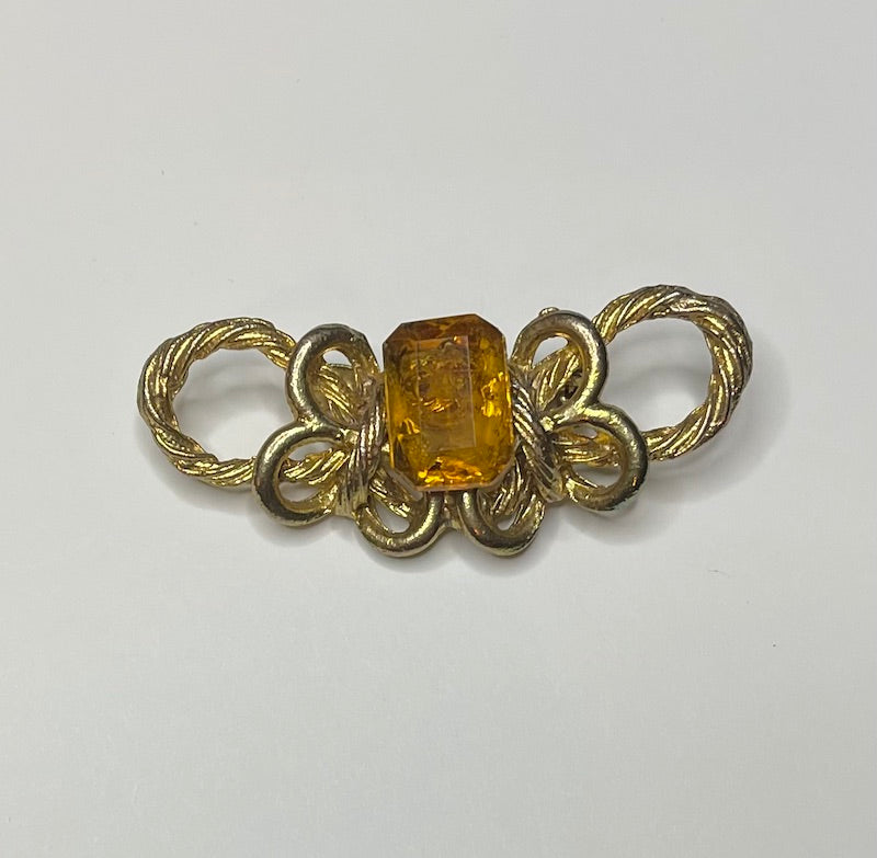 Vintage Knotted Amber Brooch