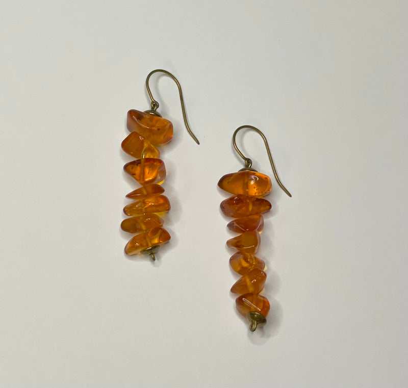 Vintage Mediation Stone Orange Earrings