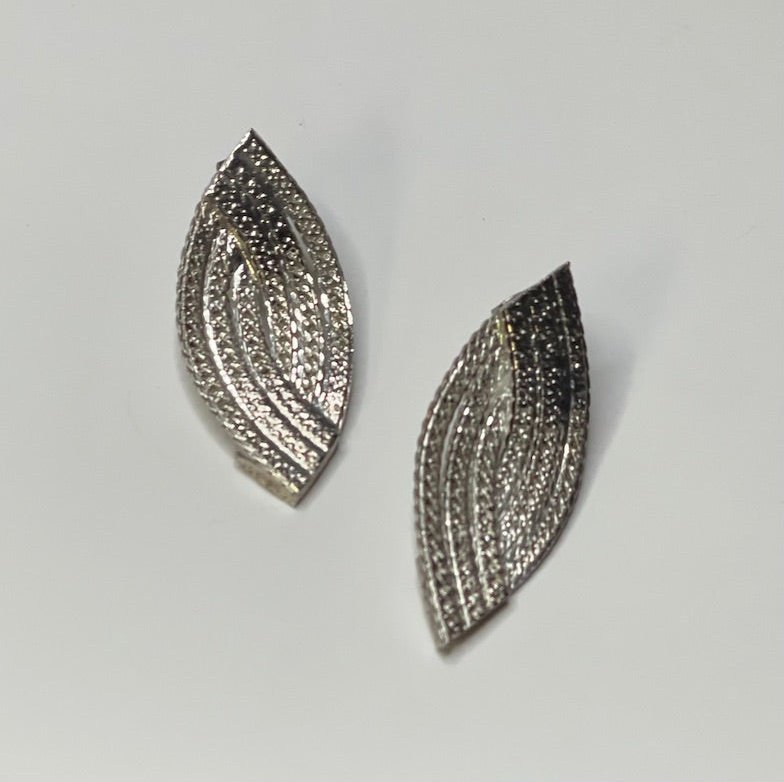 Vintage Silver Leaf Earrings