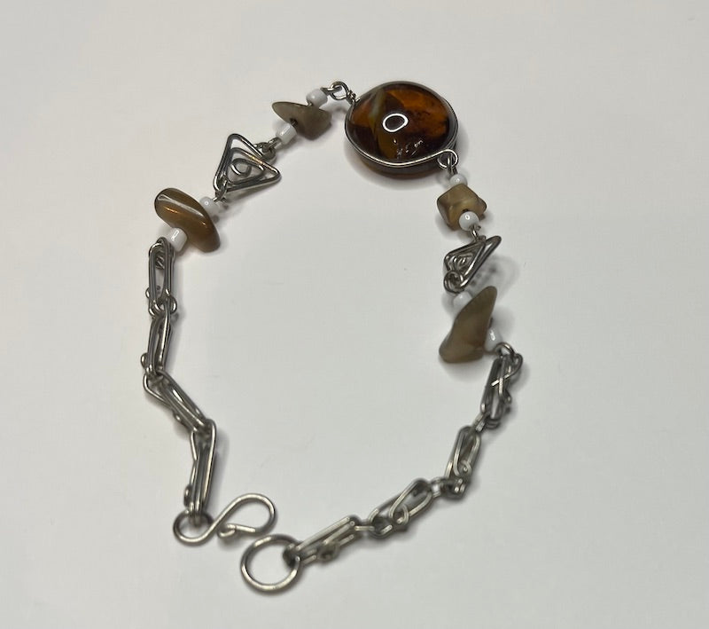 Vintage Amber Dangling Bracelet