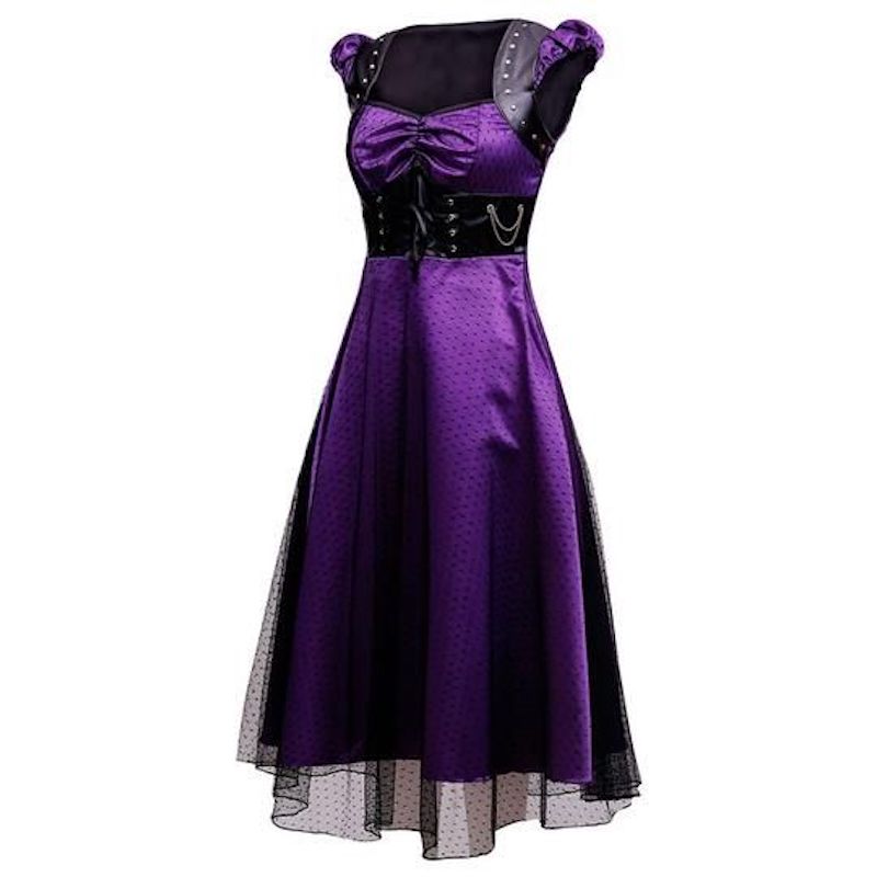 Bonded Violet Lace Dress