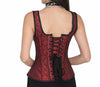 Strapped Red Brocade Overbust Corset