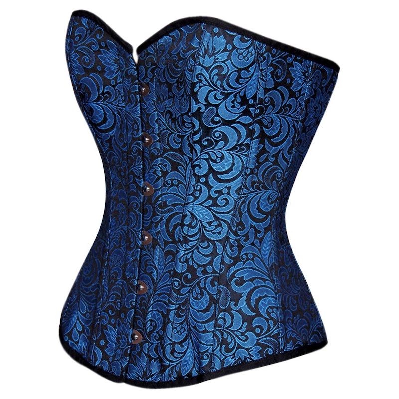 Classic Overbust Brocade Corset With Busk. Gothic Victorian