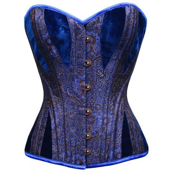 Overbust mesh and velvet authentic corset with cups and garter suspend –  Corsettery Authentic Corsets USA