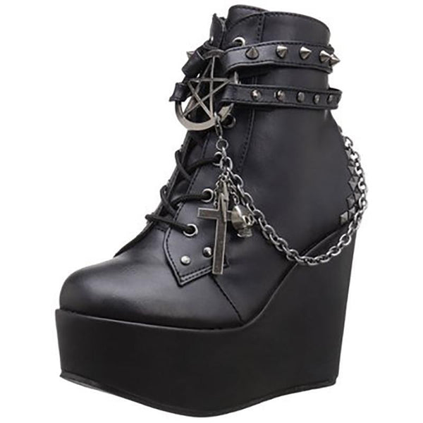 Darkly Charmed Platform Ankle Boots