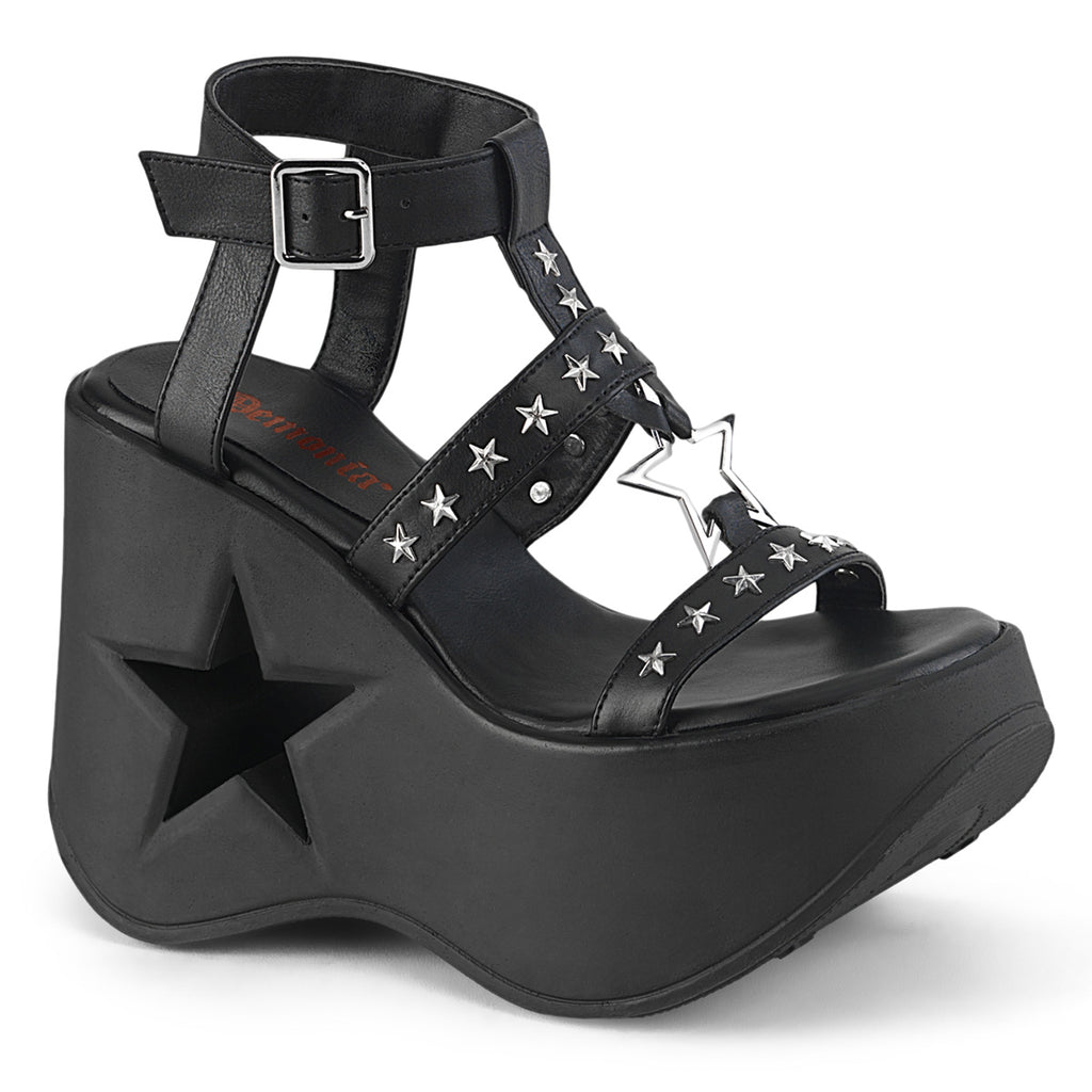 Star-Seed Platform Sandals- Black