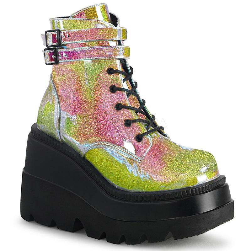 Double Buckle Stompers - Yellow Iridescent