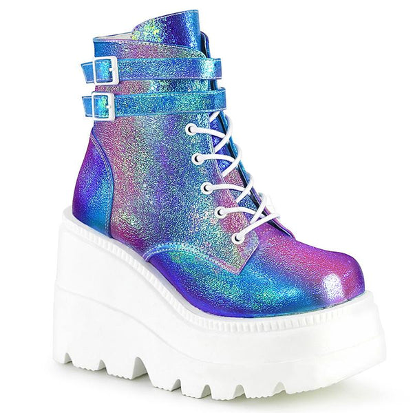 Double Buckle Stompers - Blue/Purple Iridescent