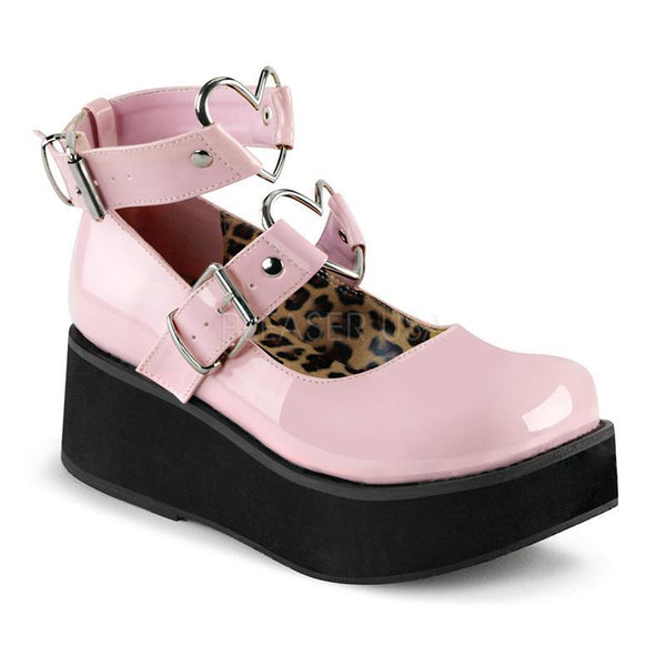Heart Buckled Mary Janes - Pink